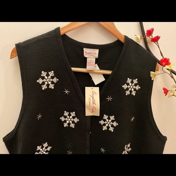 💥Crystal Kobe women’s Christmas sweater vest Size:1X - Picture 2 of 8